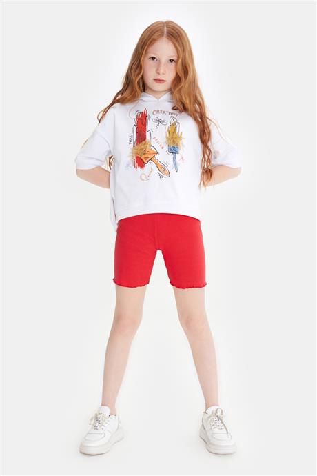 Tyess Kız Çocuk Beyaz Sweatshirt