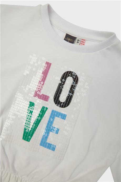 Tyess Kız Çocuk Beyaz Sweatshirt