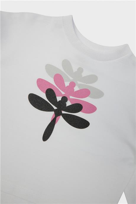 Tyess Kız Çocuk Beyaz Sweatshirt