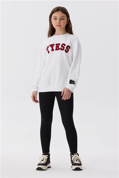 Tyess Kız Çocuk Beyaz Sweatshirt