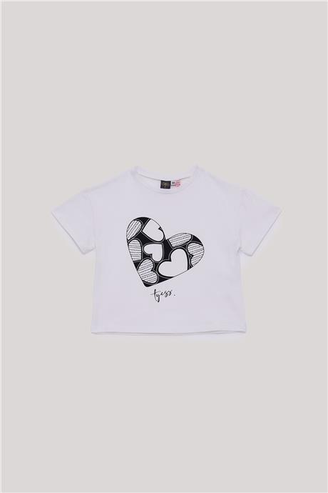 Tyess Kız Çocuk Beyaz T-Shirt