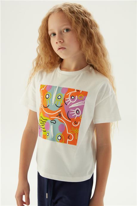 Tyess Kız Çocuk Beyaz T-Shirt