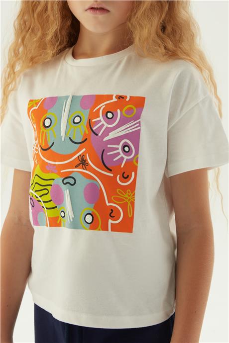 Tyess Kız Çocuk Beyaz T-Shirt