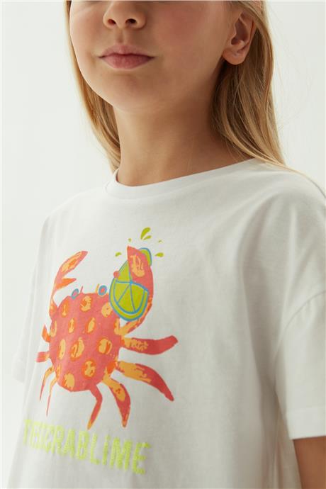 Tyess Kız Çocuk Beyaz T-Shirt