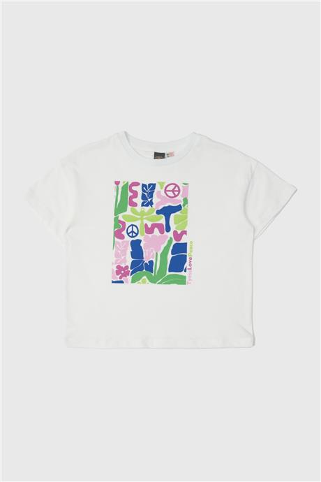 Tyess Kız Çocuk Beyaz T-Shirt