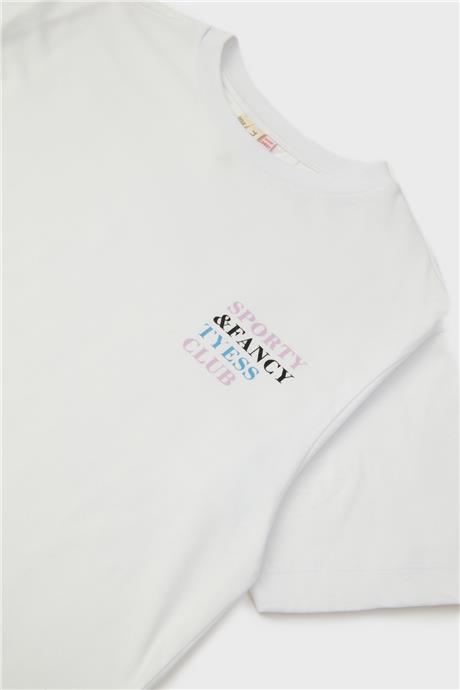 Tyess Kız Çocuk Beyaz T-Shirt