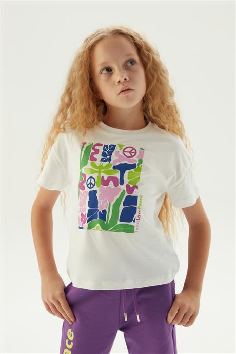 Tyess Kız Çocuk Beyaz T-Shirt