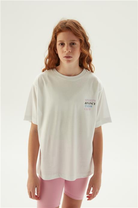 Tyess Kız Çocuk Beyaz T-Shirt