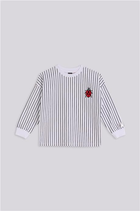 Tyess Kız Çocuk Çizgili SweatshirtTyess Kız Çocuk Çizgili Sweatshirt