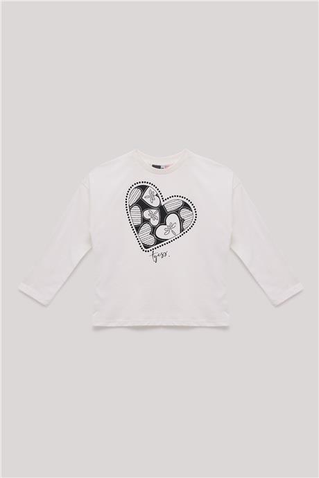 Tyess Kız Çocuk Ekru T-Shirt