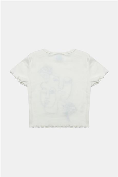 Tyess Kız Çocuk Ekru Tshirt