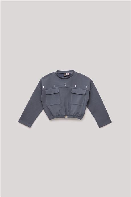 Tyess Kız Çocuk Gri Sweatshirt