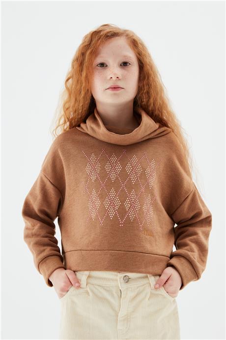 Tyess Kız Çocuk Kamel Sweatshirt