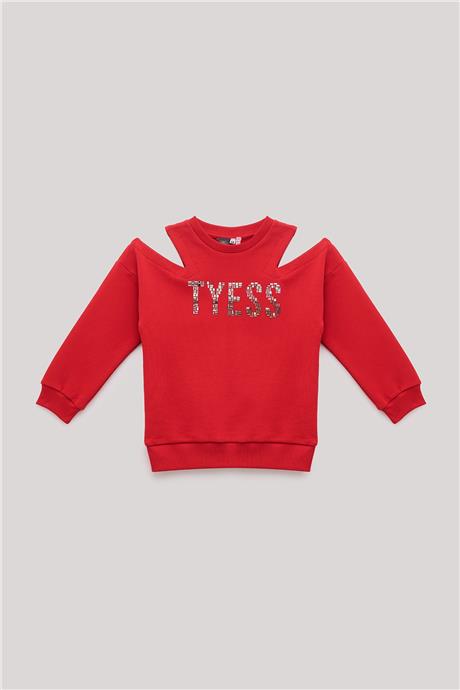 Tyess Kız Çocuk Kırmızı Sweatshirt