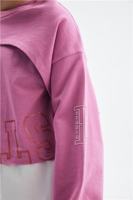 Tyess Kız Çocuk Pembe Sweatshirt