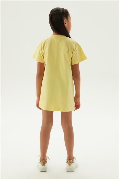 Tyess Kız Çocuk Sarı Pijama Elbise