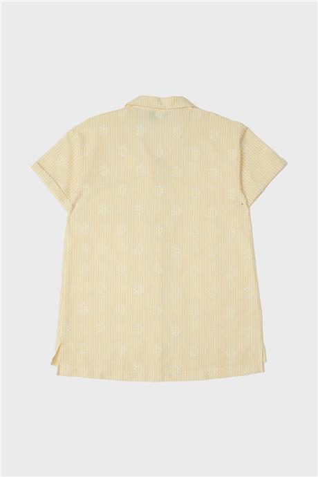 Tyess Kız Çocuk Sarı Pijama Elbise
