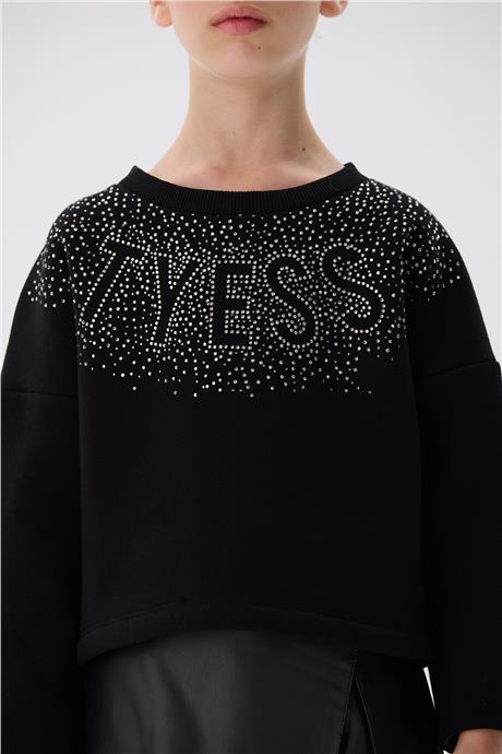 Tyess Kız Çocuk Siyah Sweatshirt