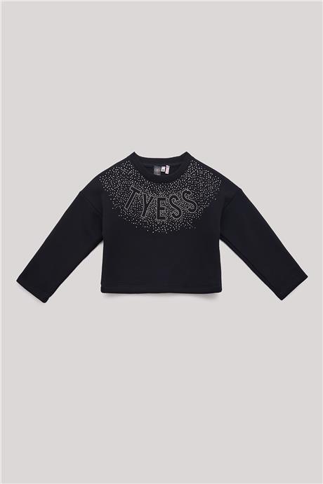 Tyess Kız Çocuk Siyah Sweatshirt