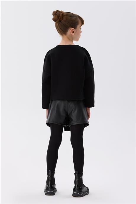 Tyess Kız Çocuk Siyah Sweatshirt