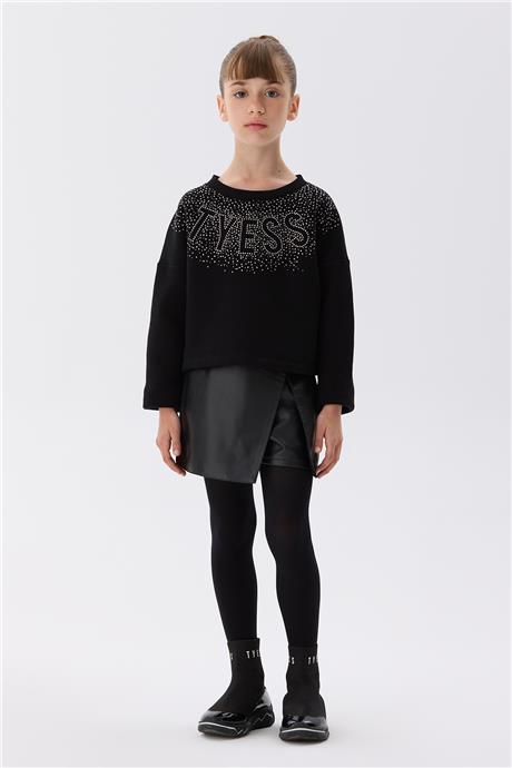 Tyess Kız Çocuk Siyah Sweatshirt