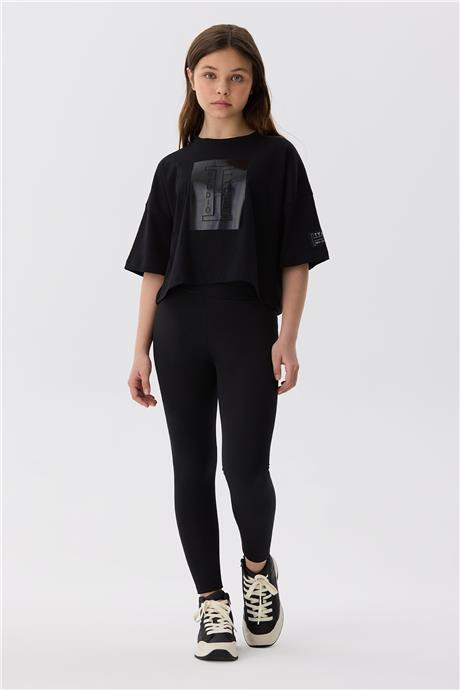 Tyess Kız Çocuk Siyah T-Shirt