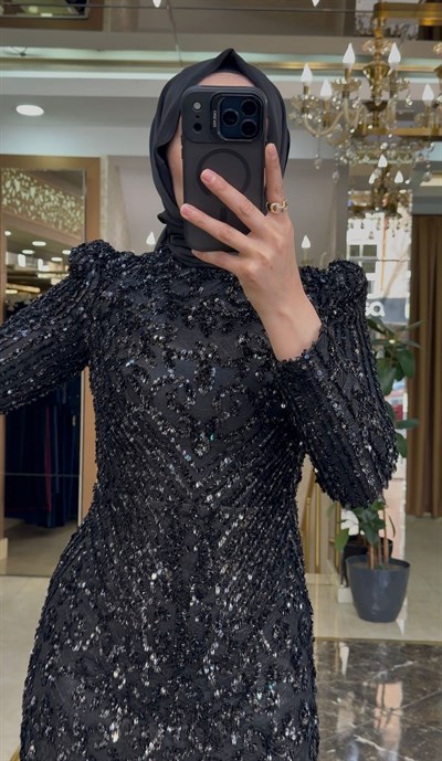 Pınar Şems Yeni Tüzün Abiye Siyah