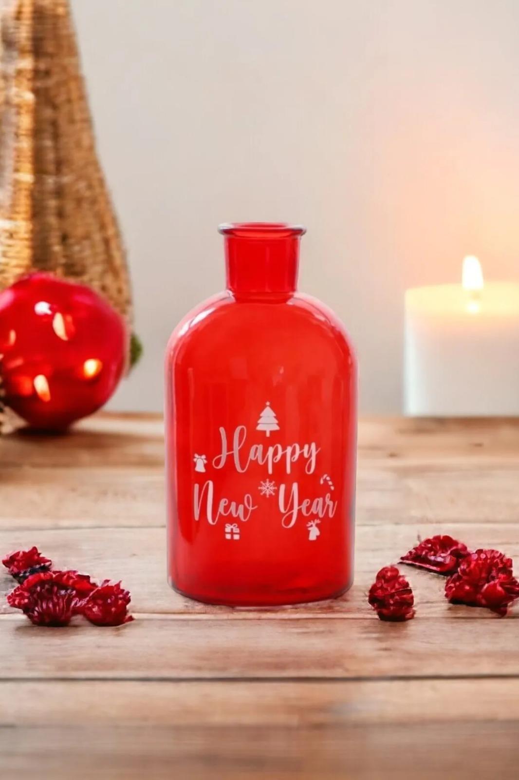 Happy New Year Kırmızı Vazo 