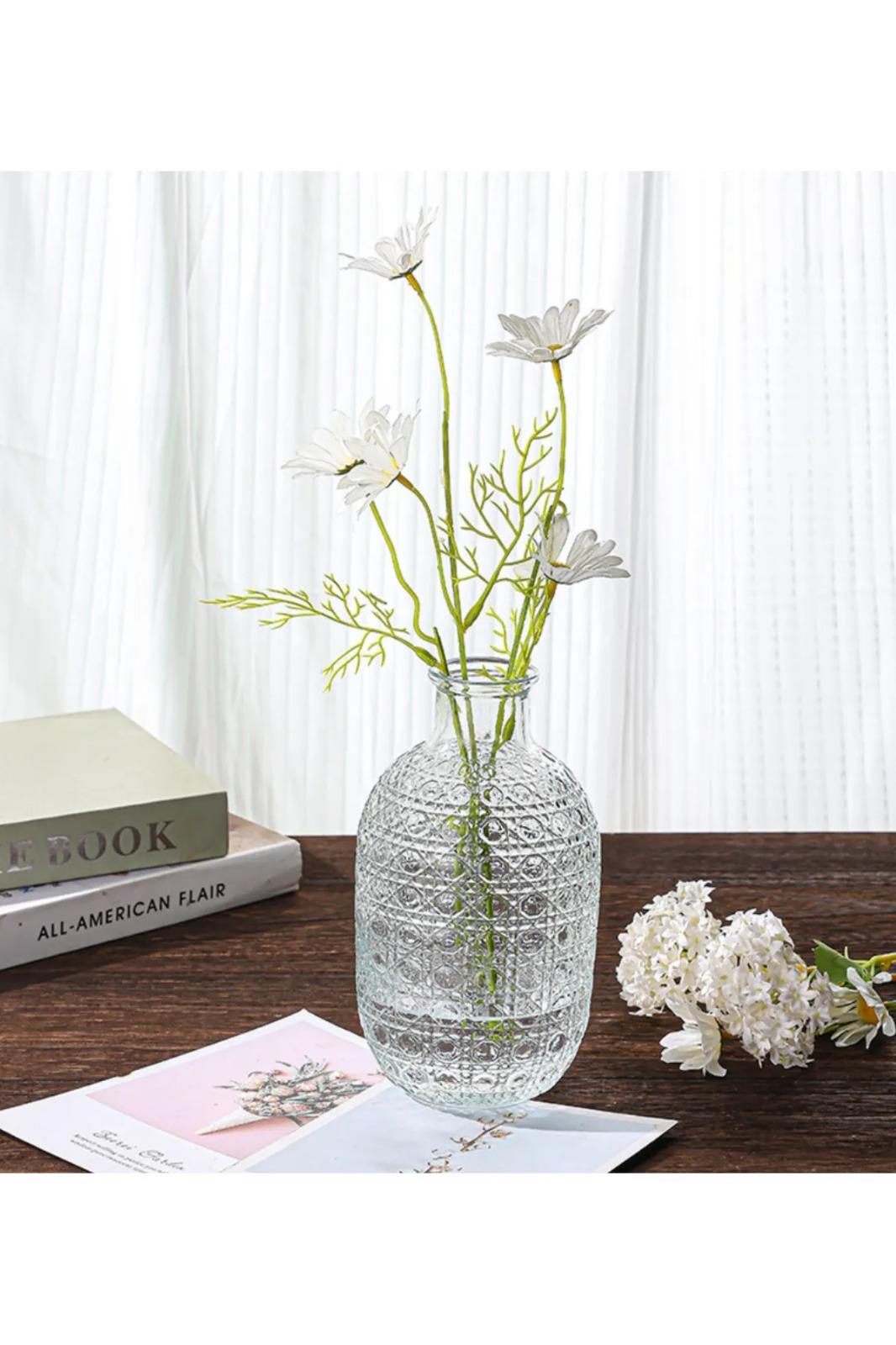 İskandinav Vintage Vazo Şeffaf 