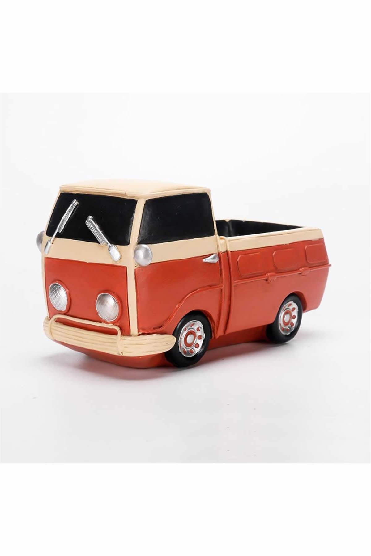 Kırmızı Retro Kamyonet Saksı