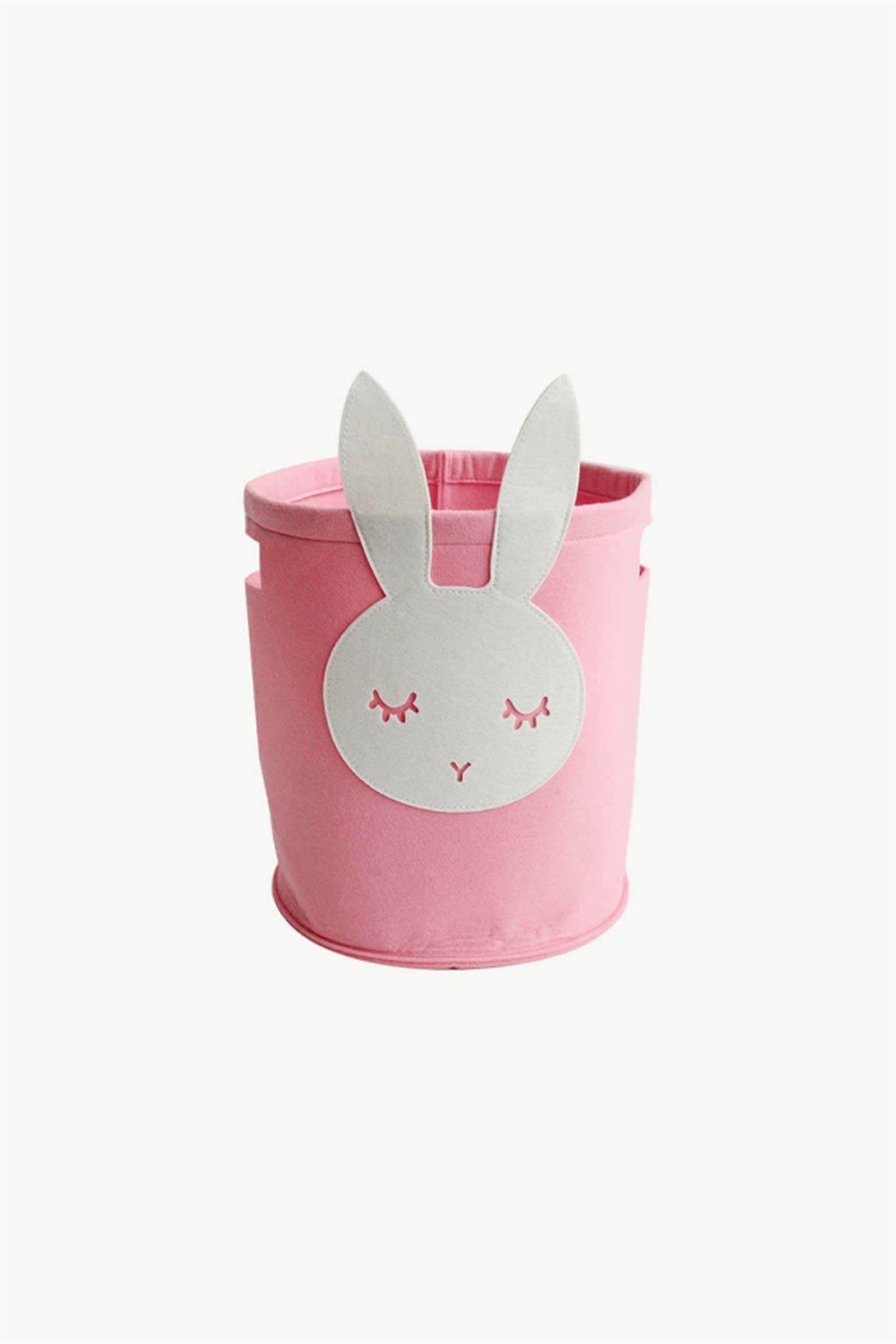 Pembe Tavşan Keçe Sepet