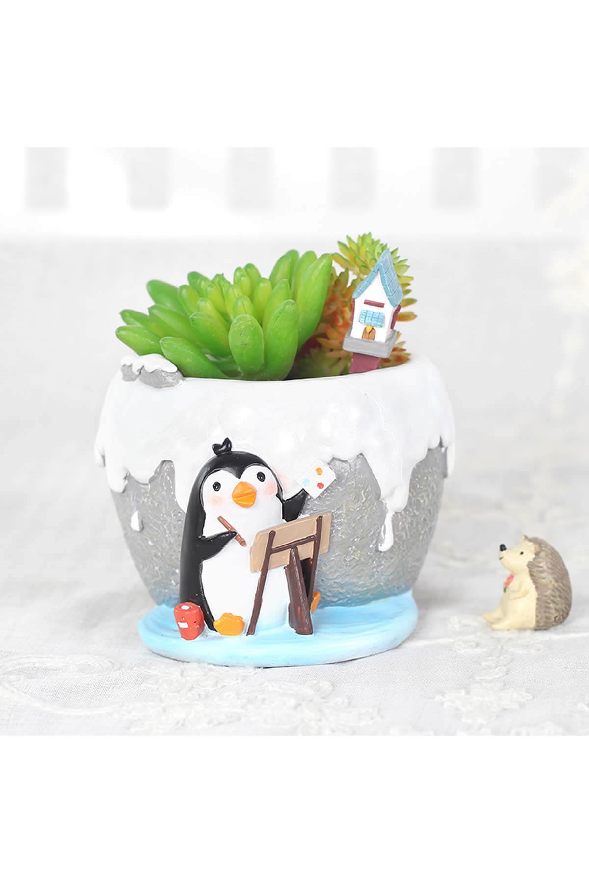 Sevimli Ressam Penguen Saksı