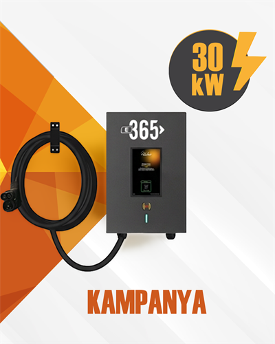E 365 DC Duvar Tip 10 İnç Ekranlı MID Sayaçlı Tek Kablolu RFID 30kW Şarj İstasyonu (Bireysel ve Ticari Kullanıcı)