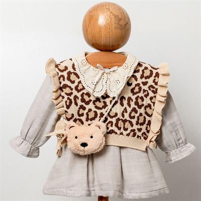 Müslin Kumaş 3'lü Leopar Desen Elbise