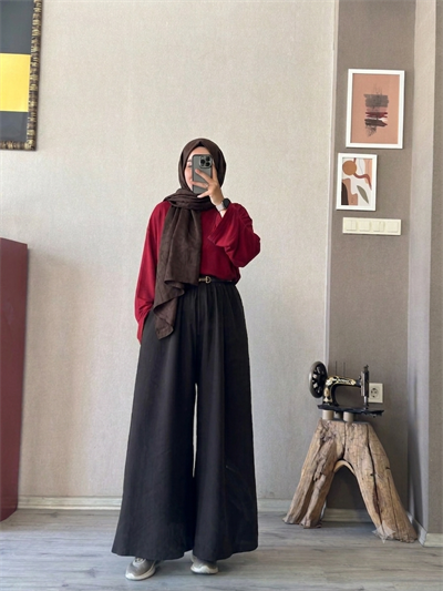 Pinterest kırmızı basıc bluz - 1149