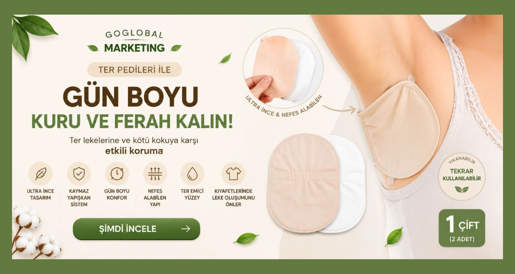 Ter Önleyici Koltuk Altı Pedleri