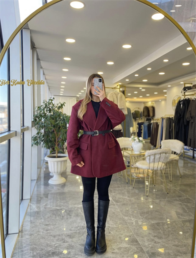 Bordo Kaşe Ceket 