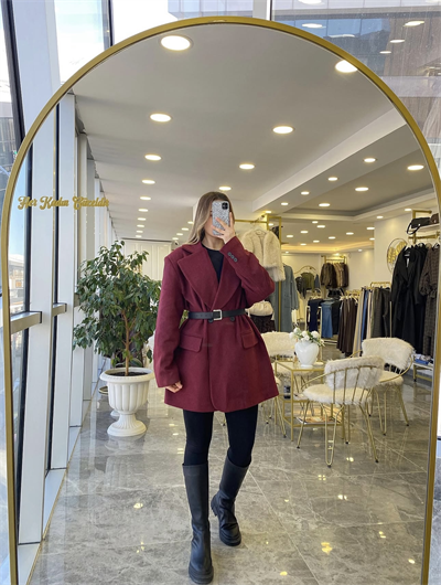Bordo Kaşe Ceket 