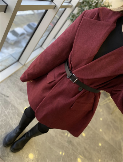 Bordo Kaşe Ceket 