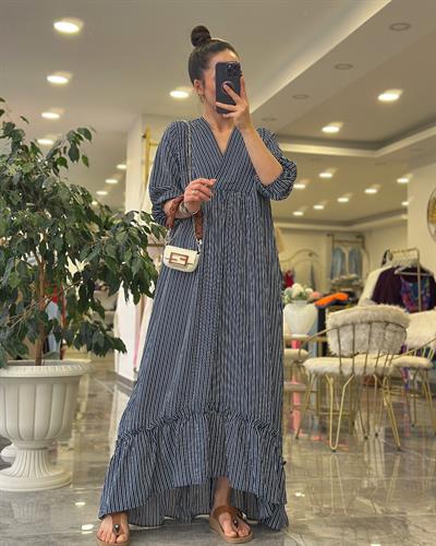 Çizgili Maxi Elbise 