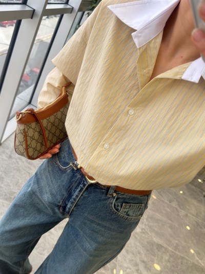 Çizgili Sarı Gömlek