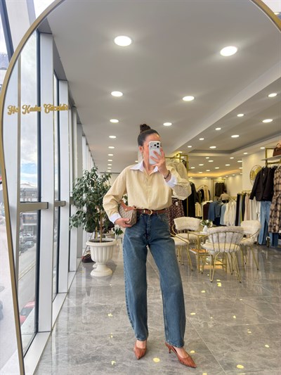 Çizgili Sarı Gömlek