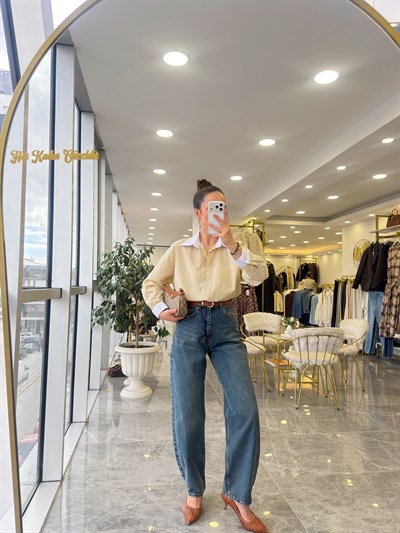 Çizgili Sarı Gömlek