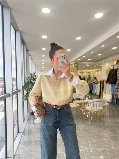 Çizgili Sarı Gömlek