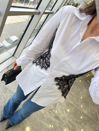 Dantel Beyaz Gömlek
