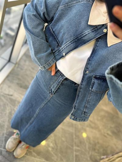 Denim Etek Ceket Takım