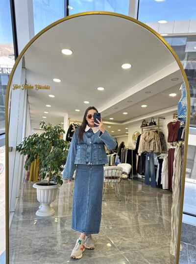 Denim Etek Ceket Takım