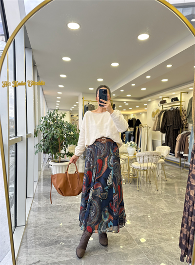 Desenli Kemerli Etek 