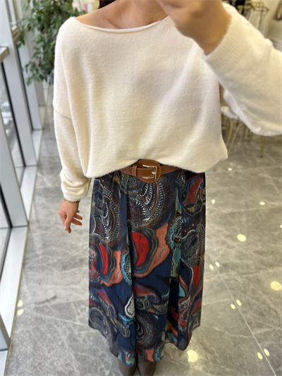 Desenli Kemerli Etek 