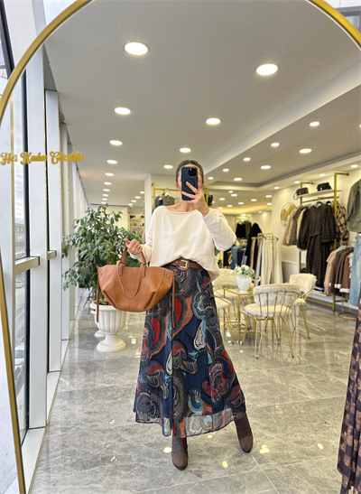 Desenli Kemerli Etek 